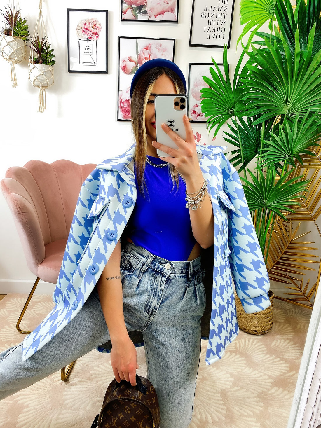 Giaccone pied de poule Celeste - R.a. Boutique 