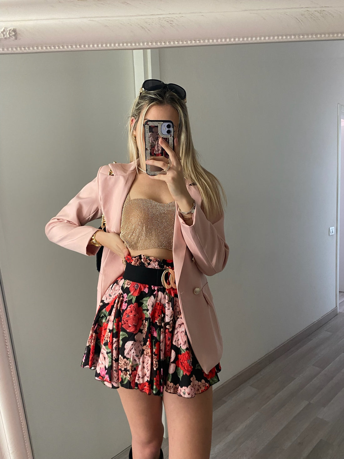 Giacca cipria con bottoni oro - R.a. Boutique 