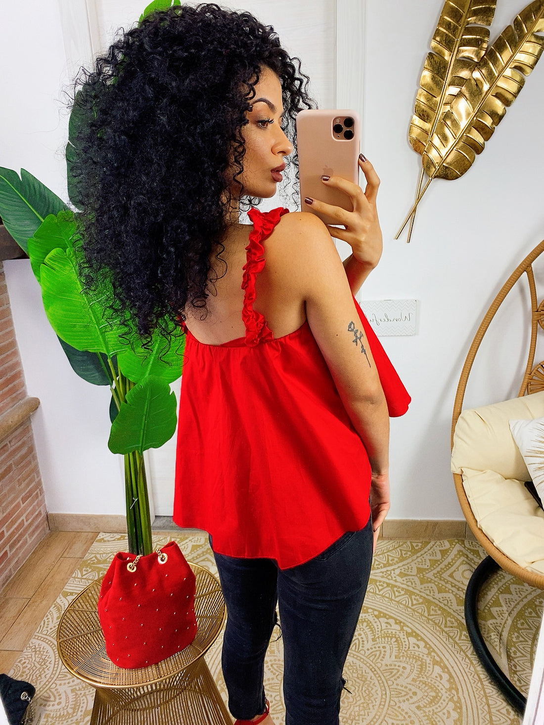 Top in cotone rosso - R.a. Boutique 