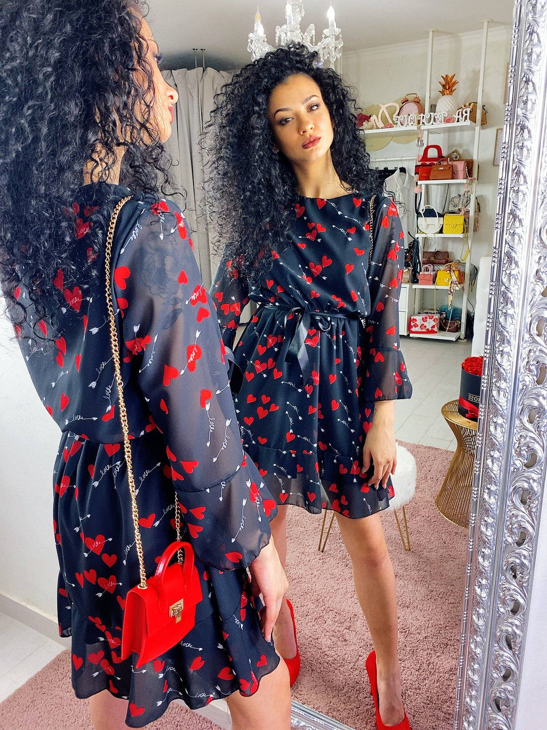 Abito con cuori rossi - R.a. Boutique 