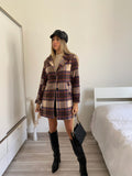 Cappotto check nude - R.a. Boutique 