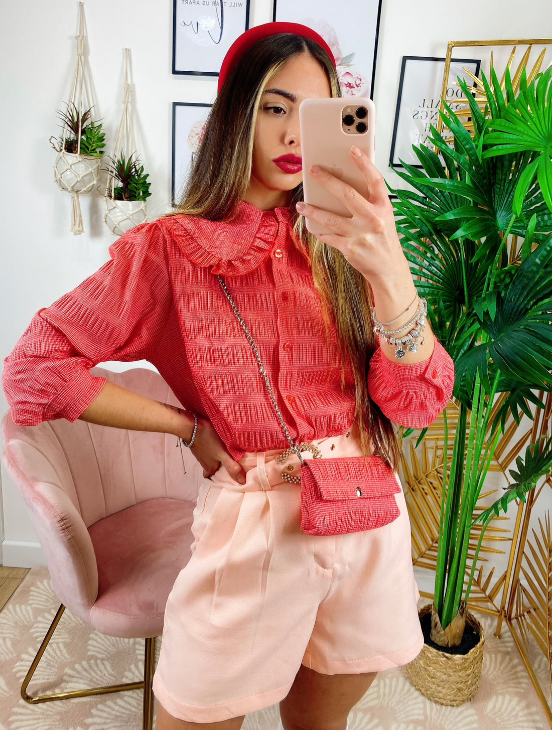 Camicetta  fragola con borsetta - R.a. Boutique 