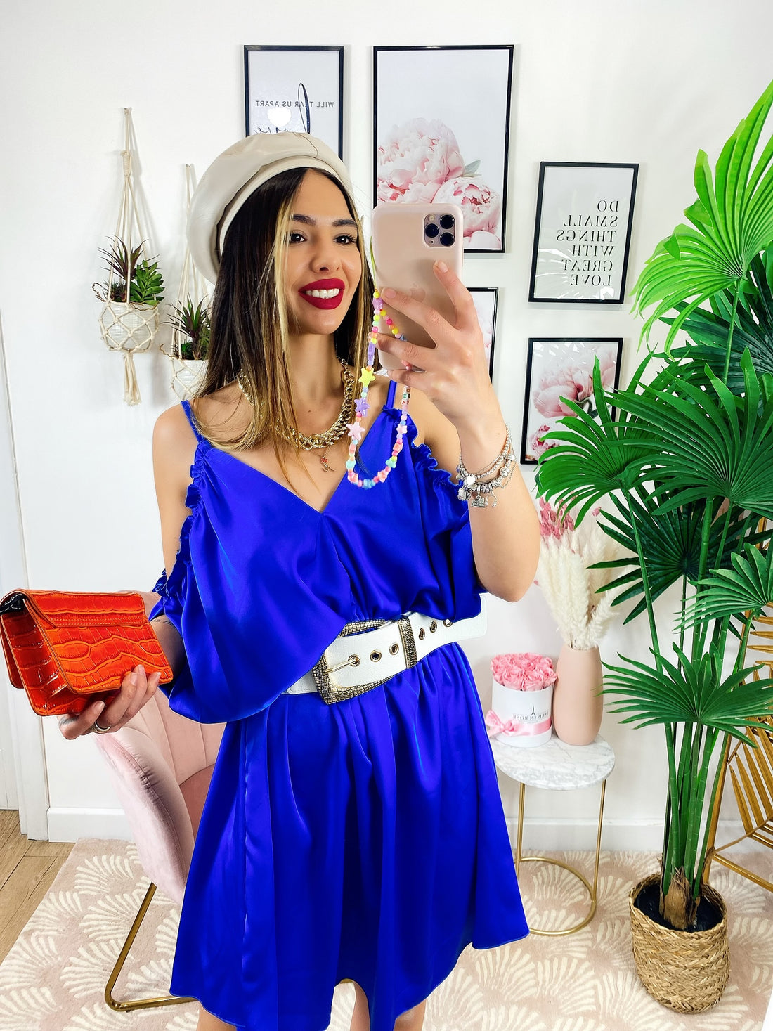 Abito scollo a V con Rouches - R.a. Boutique 