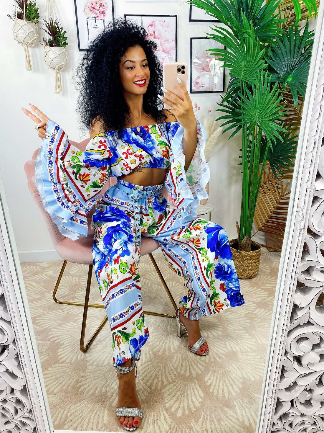 Completo stampa etnica dettagli Blu - R.a. Boutique 