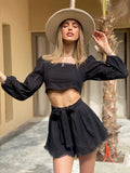 Completo in pizzo San Gallo nero - R.a. Boutique 