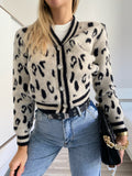 Cardigan animalier bianco nero - R.a. Boutique 