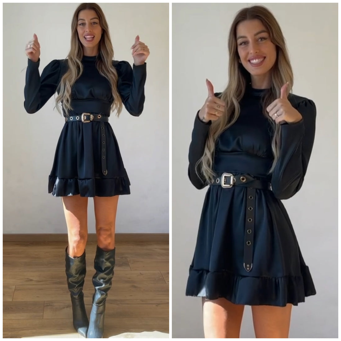 Abito in raso nero con schiena aperta - R.a. Boutique 