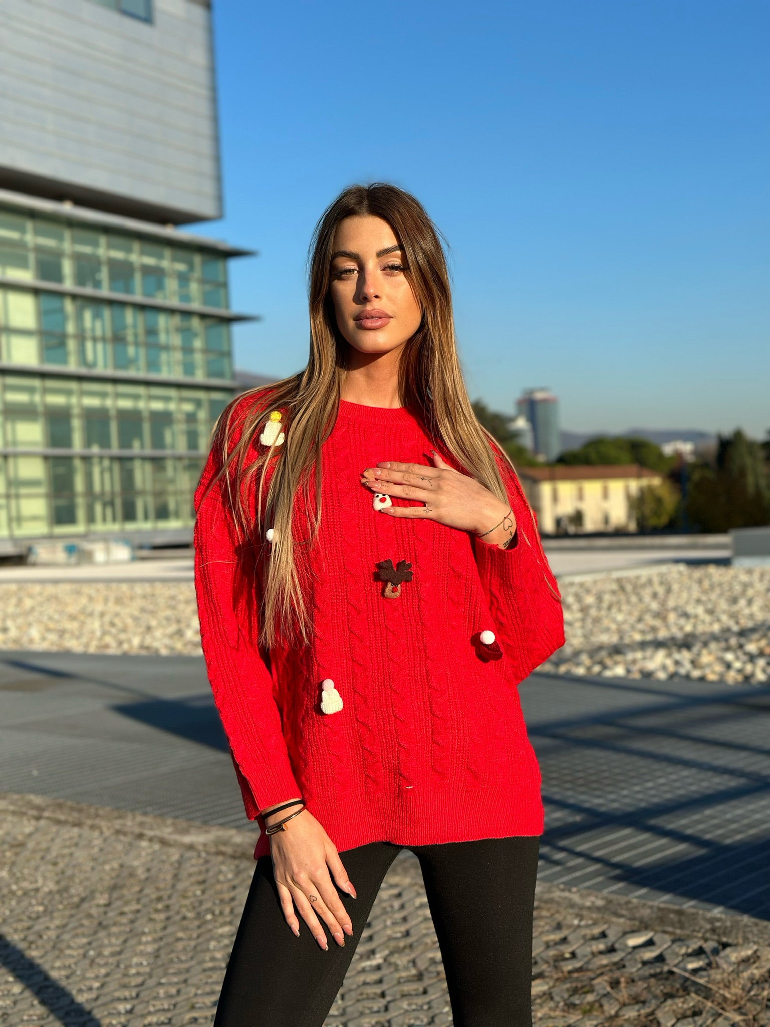 Maxi maglione con pupazzetti - R.a. Boutique 