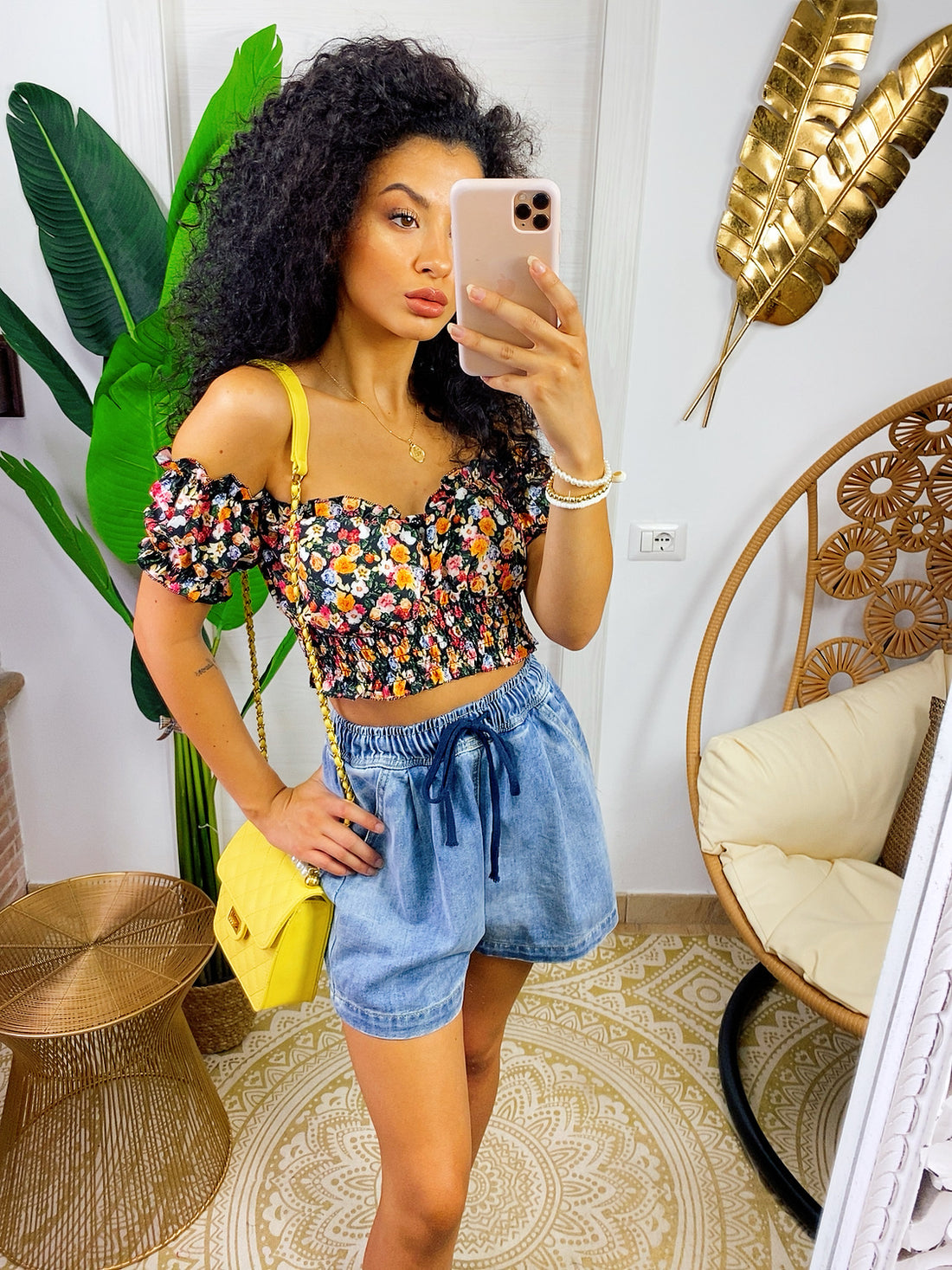 Top a fiorellini con coppe - R.a. Boutique 