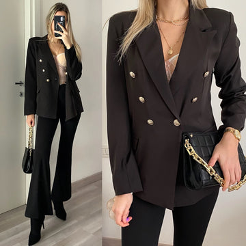 Giacca nera con bottoni oro - R.a. Boutique 