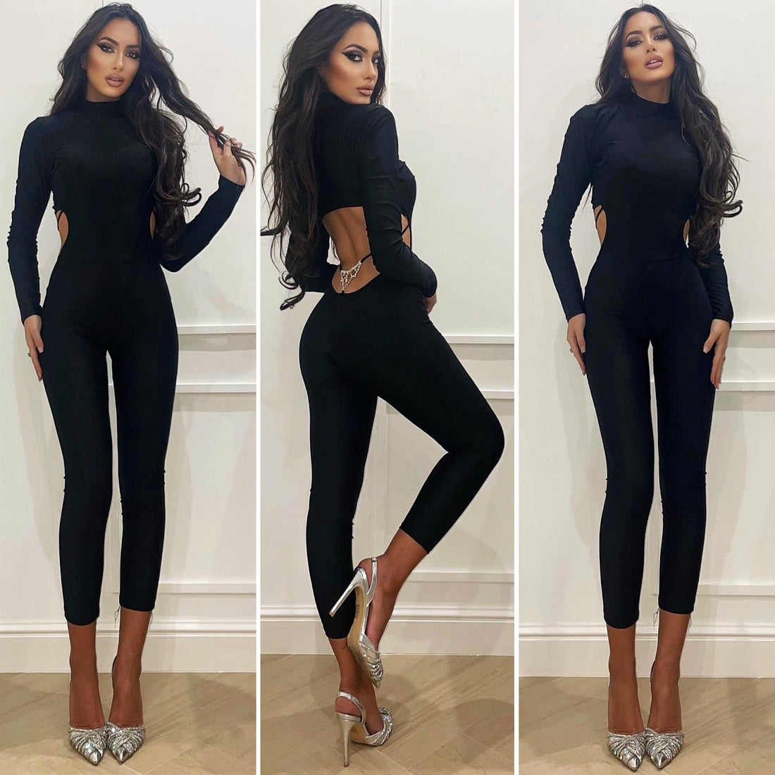 Tuta nera seduction con gioiello - R.a. Boutique 