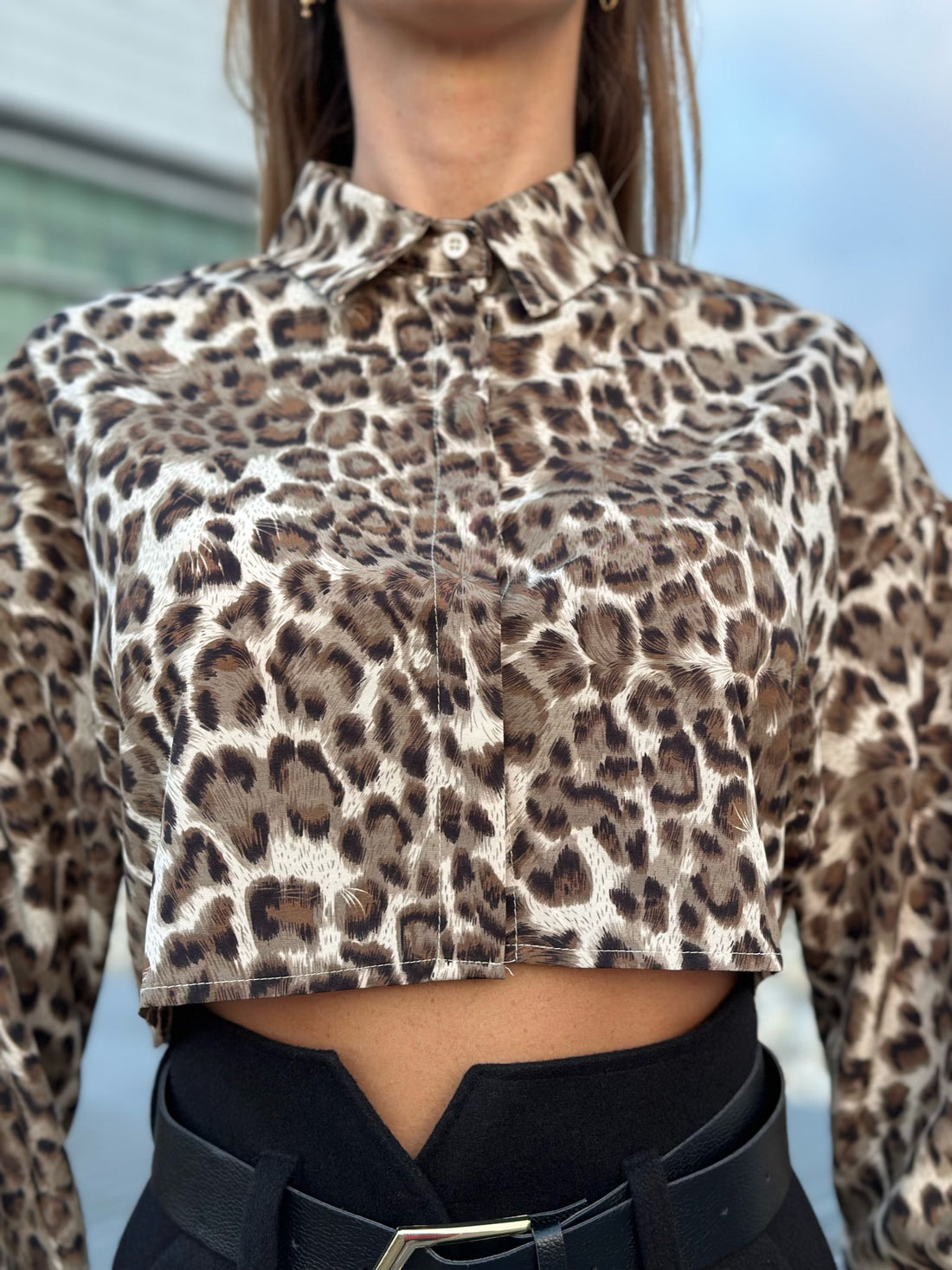 Camicia crop animalier - R.a. Boutique 