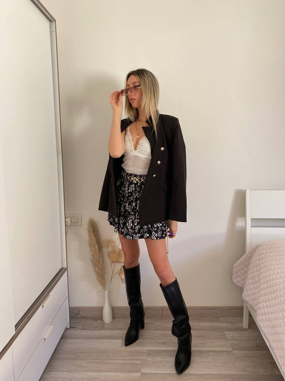 Top con strass bianchi - R.a. Boutique 