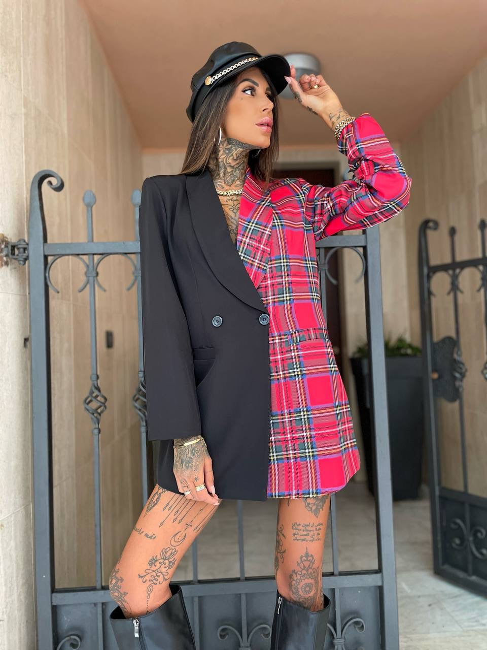 Abito a blazer scozzese - R.a. Boutique 