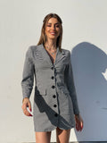 Abito a blazer a quadri schiena aperta - R.a. Boutique 