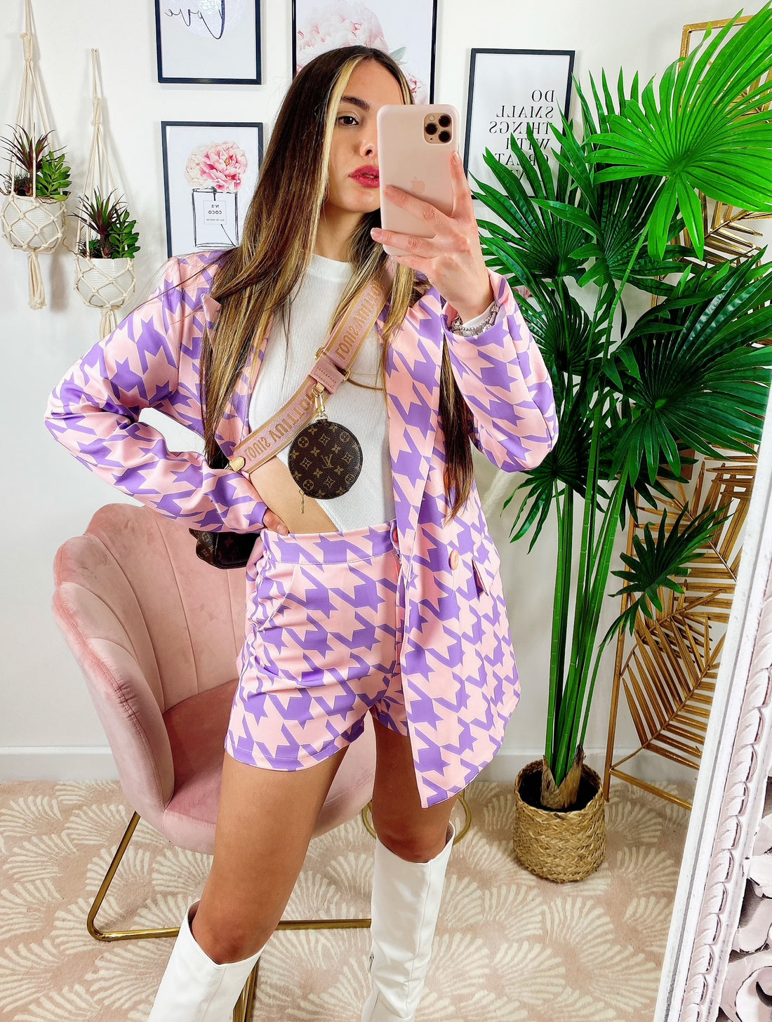 Completo giacca e Short pied de poule Lilla - R.a. Boutique 