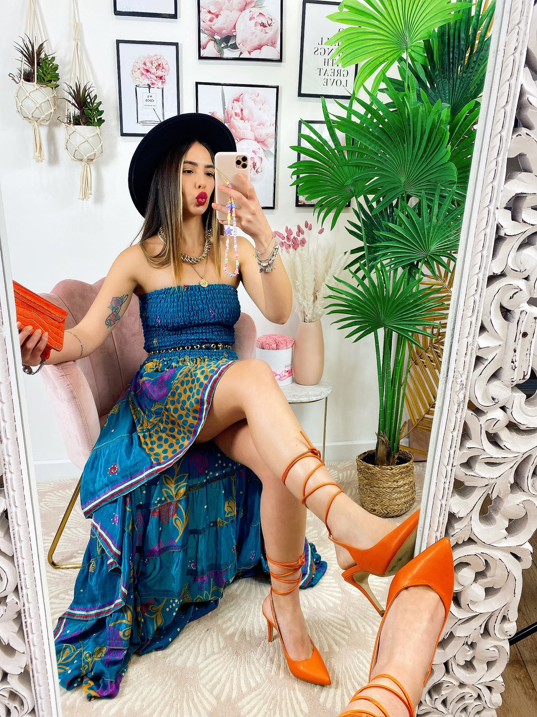 Abito Gonna asimmetrica turchese - R.a. Boutique 