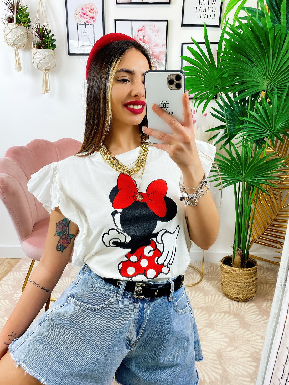 T-shirt con stampa topolina - R.a. Boutique 