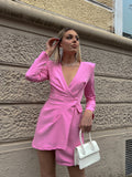 Abito a blazer con bottone rosa barbie - R.a. Boutique 