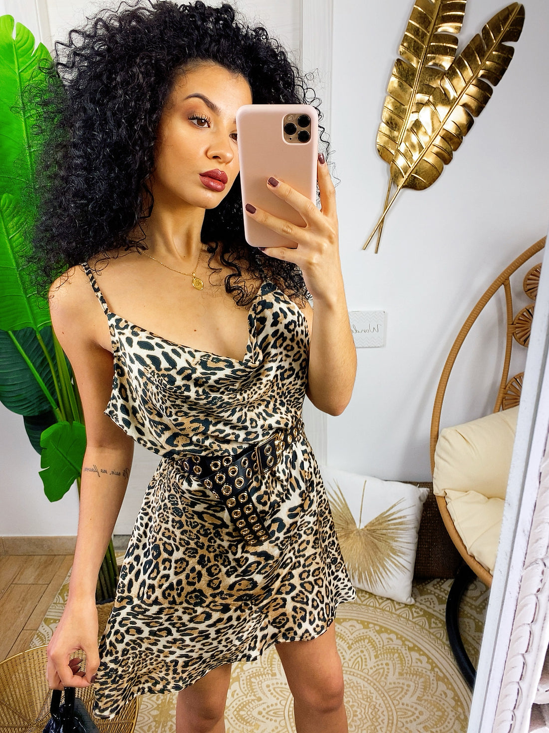 Abito in raso trama animalier medio/piccola - R.a. Boutique 