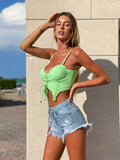 Top menta con lacci - R.a. Boutique 
