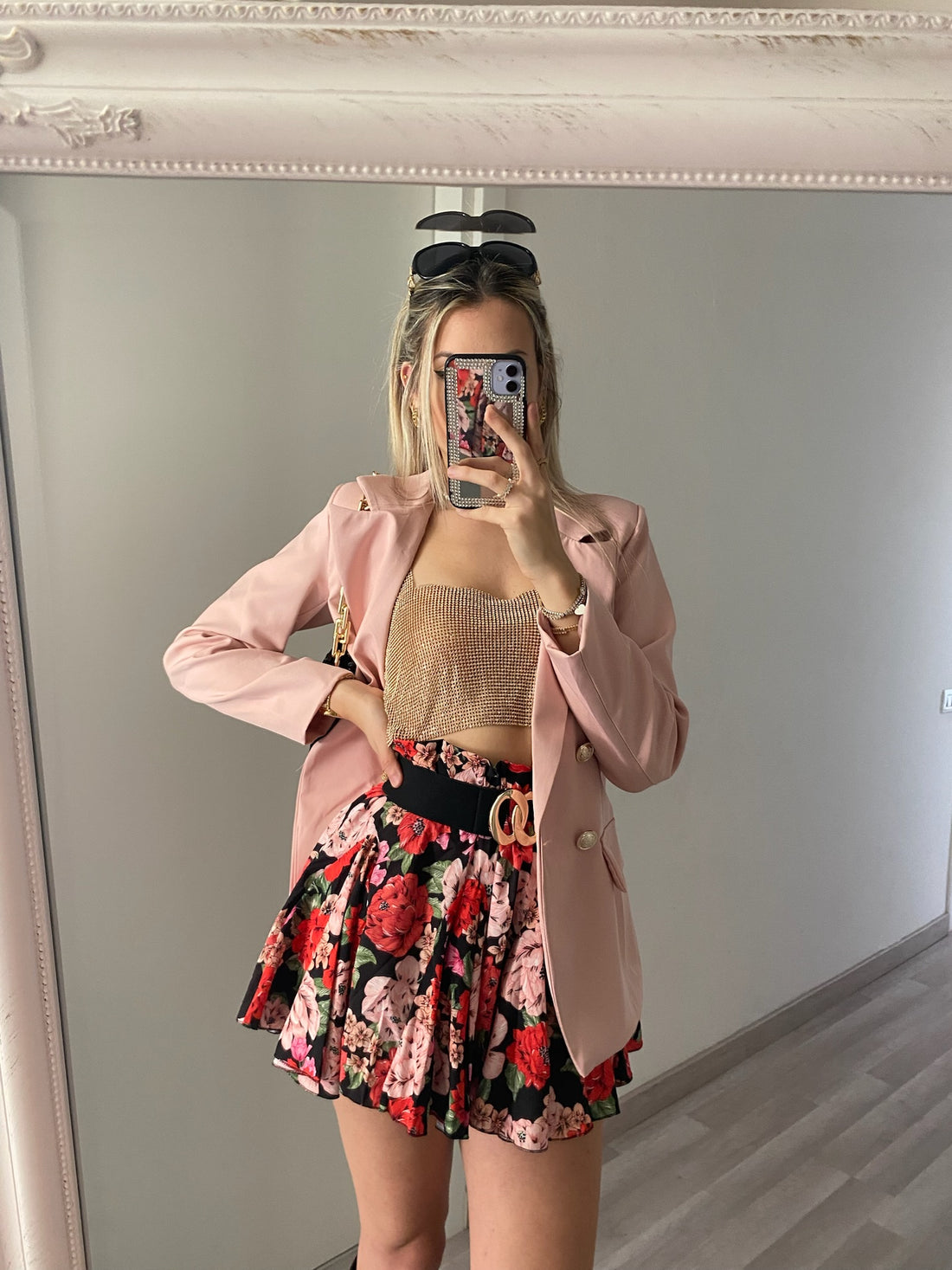 Giacca cipria con bottoni oro - R.a. Boutique 