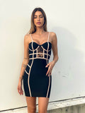 Abito Bustier nero e rosa - R.a. Boutique 