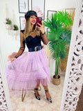 Gonna in tulle a balze lilla - R.a. Boutique 