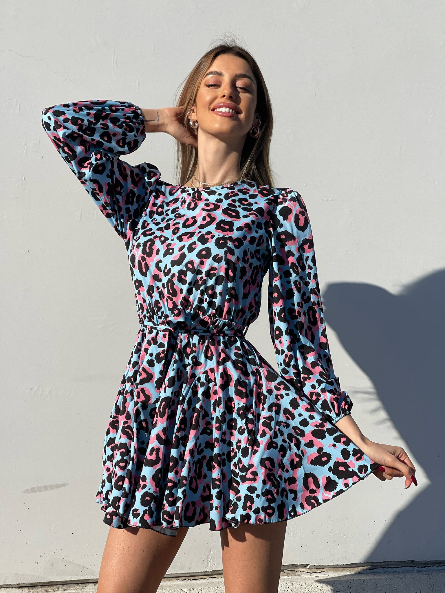 Abito maculato celeste e rosa - R.a. Boutique 