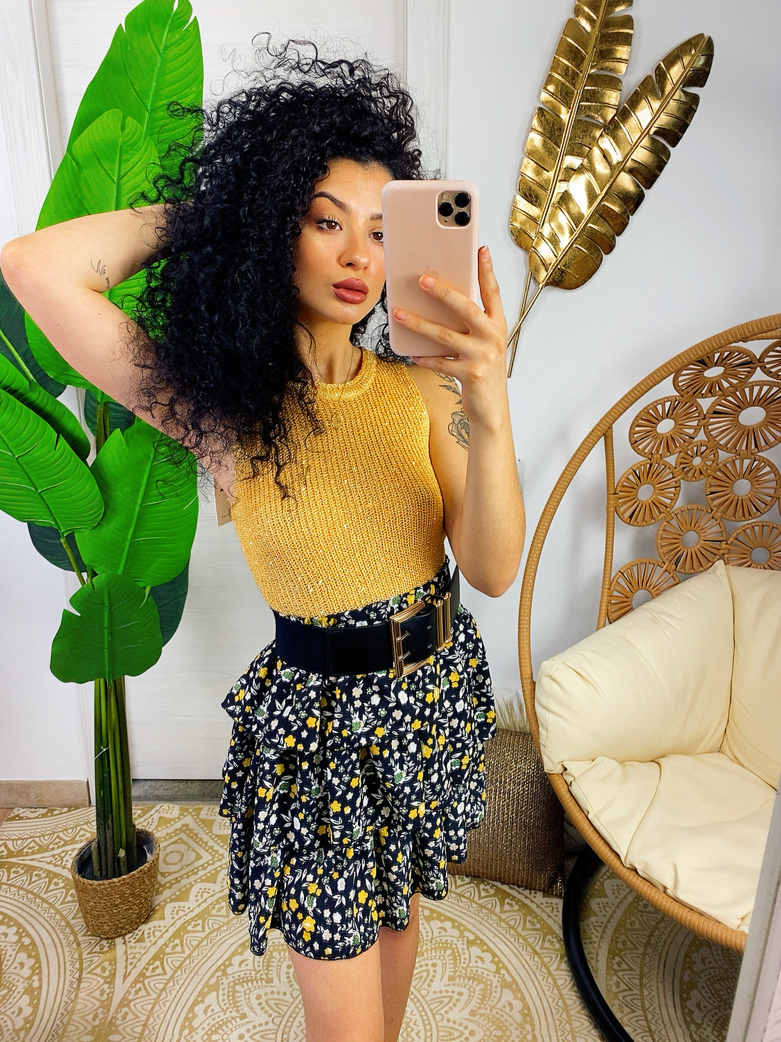 Gonna a balze con fiorellini - R.a. Boutique 