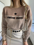 Maglione Amour Camel e panna - R.a. Boutique 