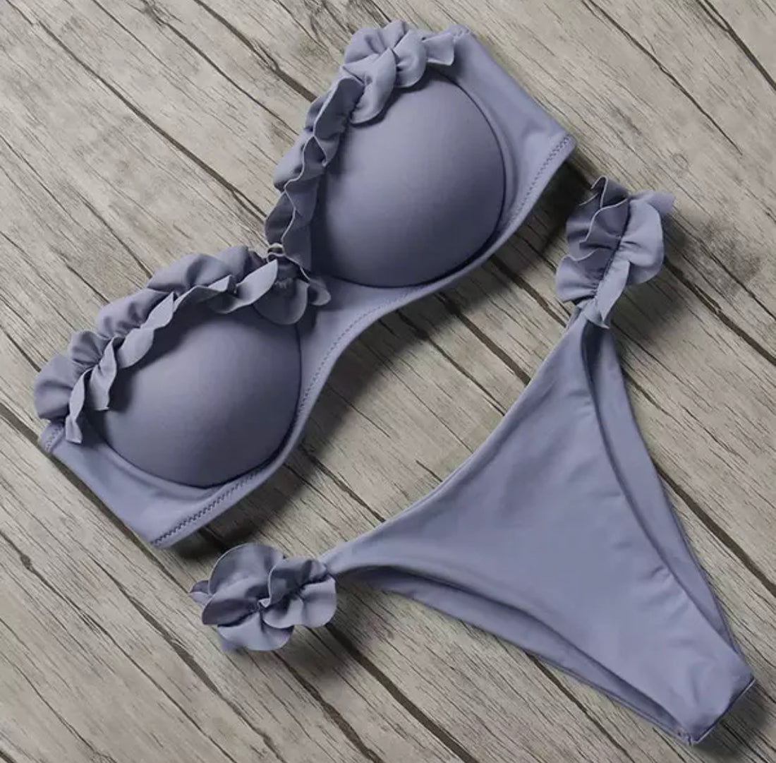 Bikini push up con top rouge floreale - R.a. Boutique 