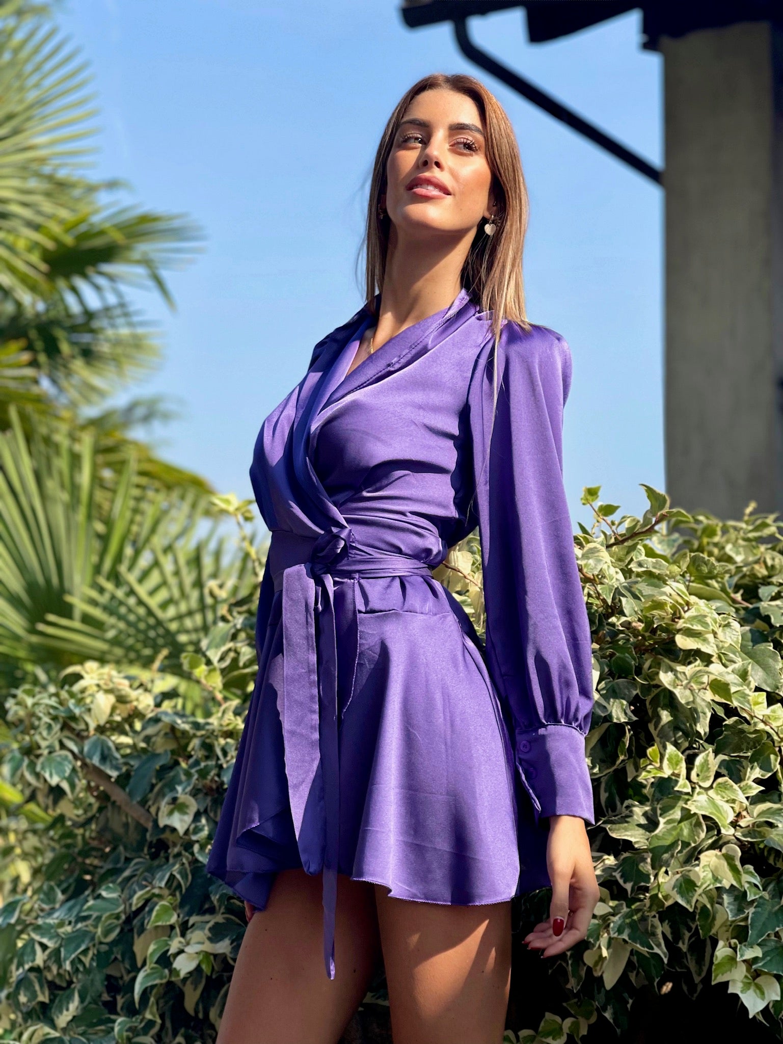 Abito in raso purple - R.a. Boutique 