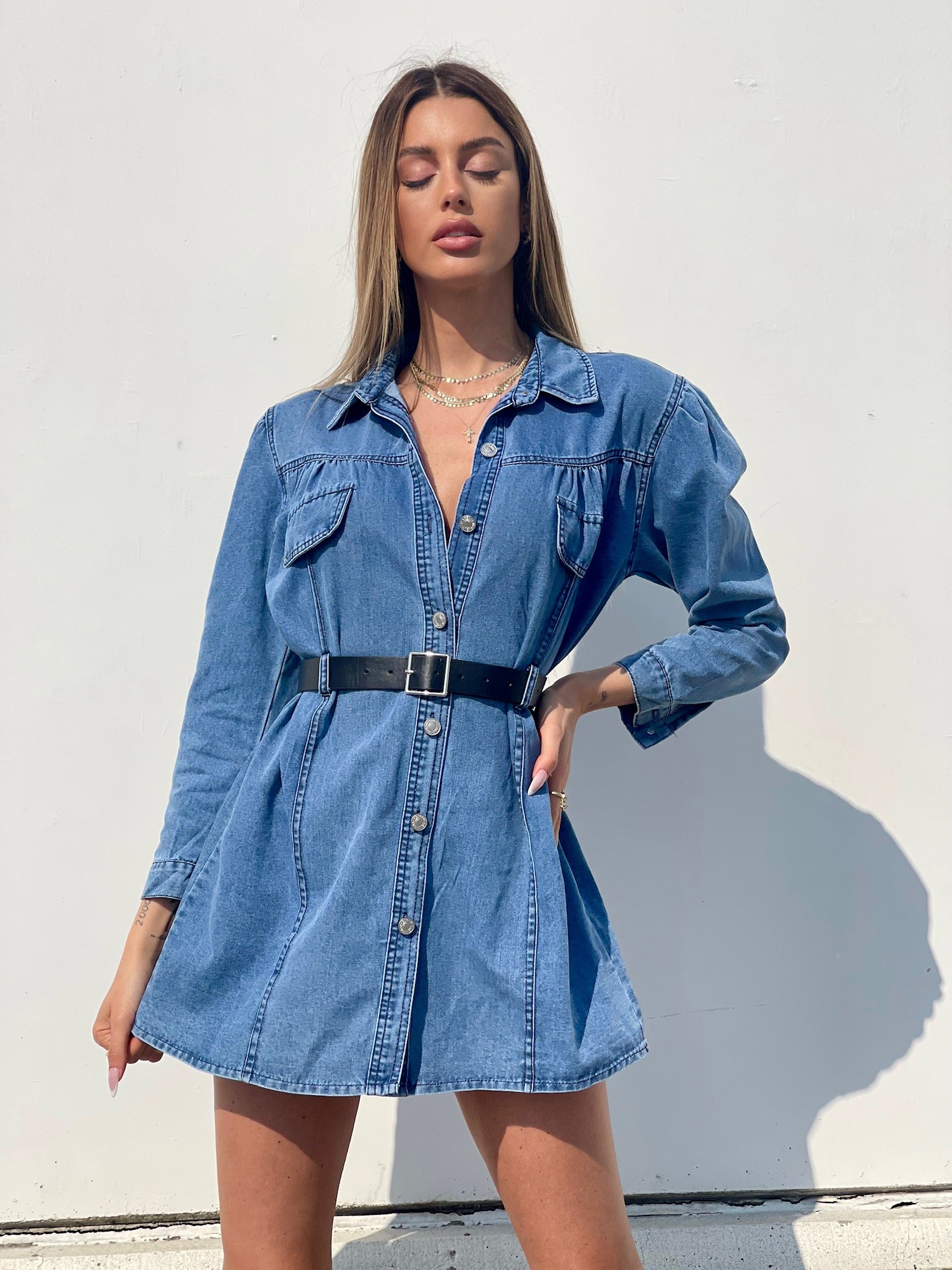 Abito in jeans con cintura - R.a. Boutique 