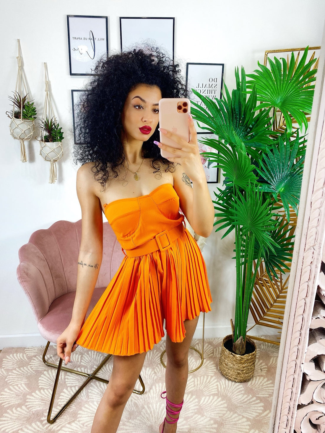 Tutina scollo a cuore arancione - R.a. Boutique 