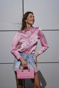 Camicia rosa con strass - R.a. Boutique 