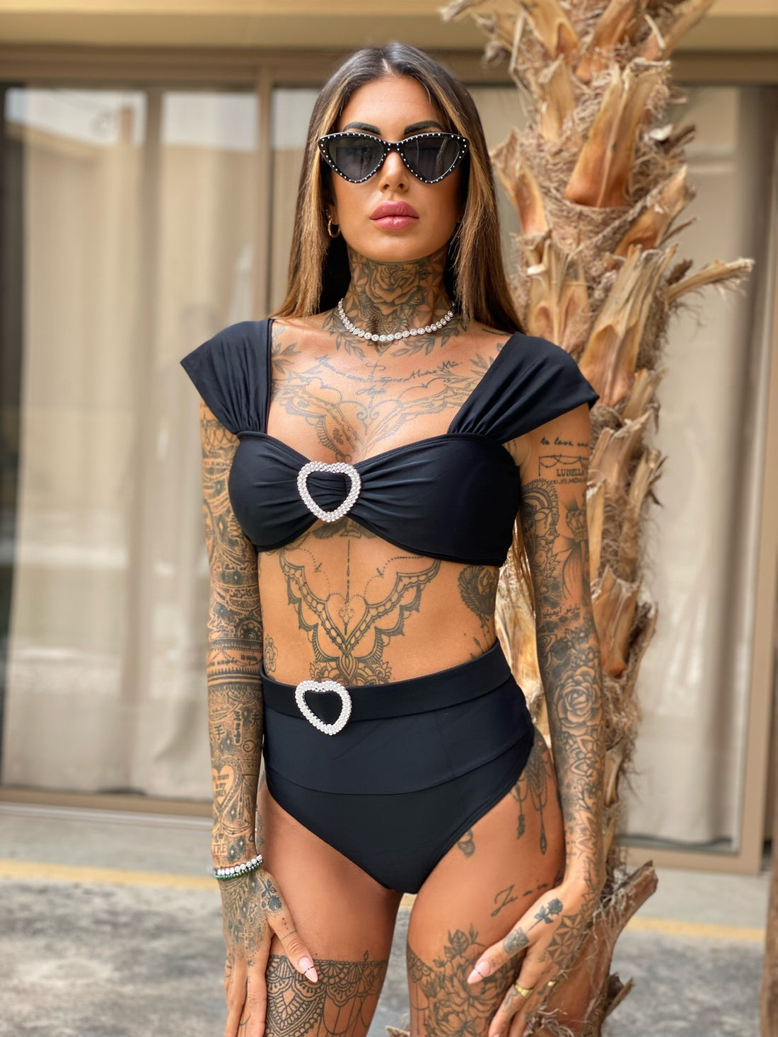 Bikini love vita alta Nero - R.a. Boutique 