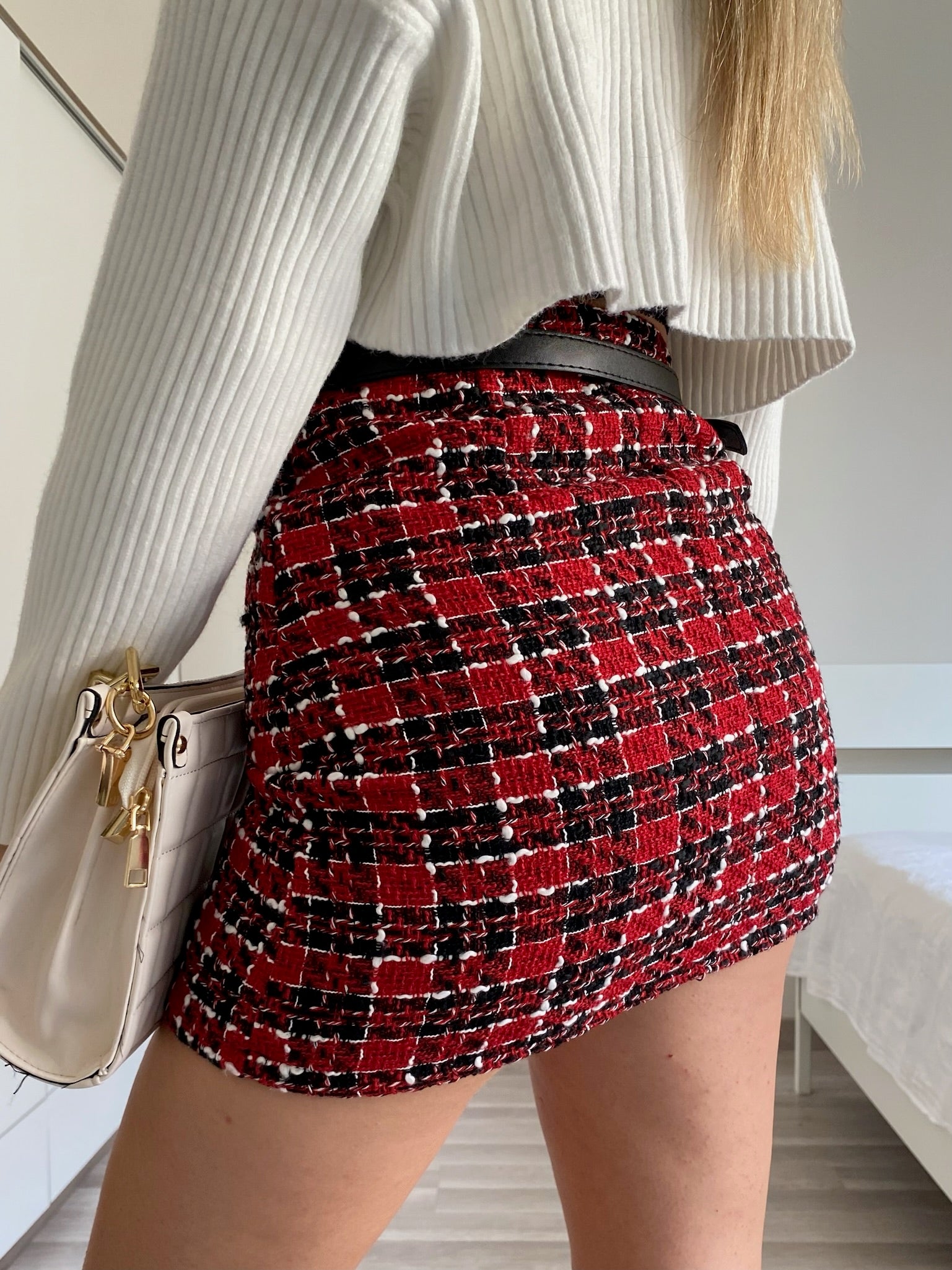 Gonna in tweed rossa - R.a. Boutique 