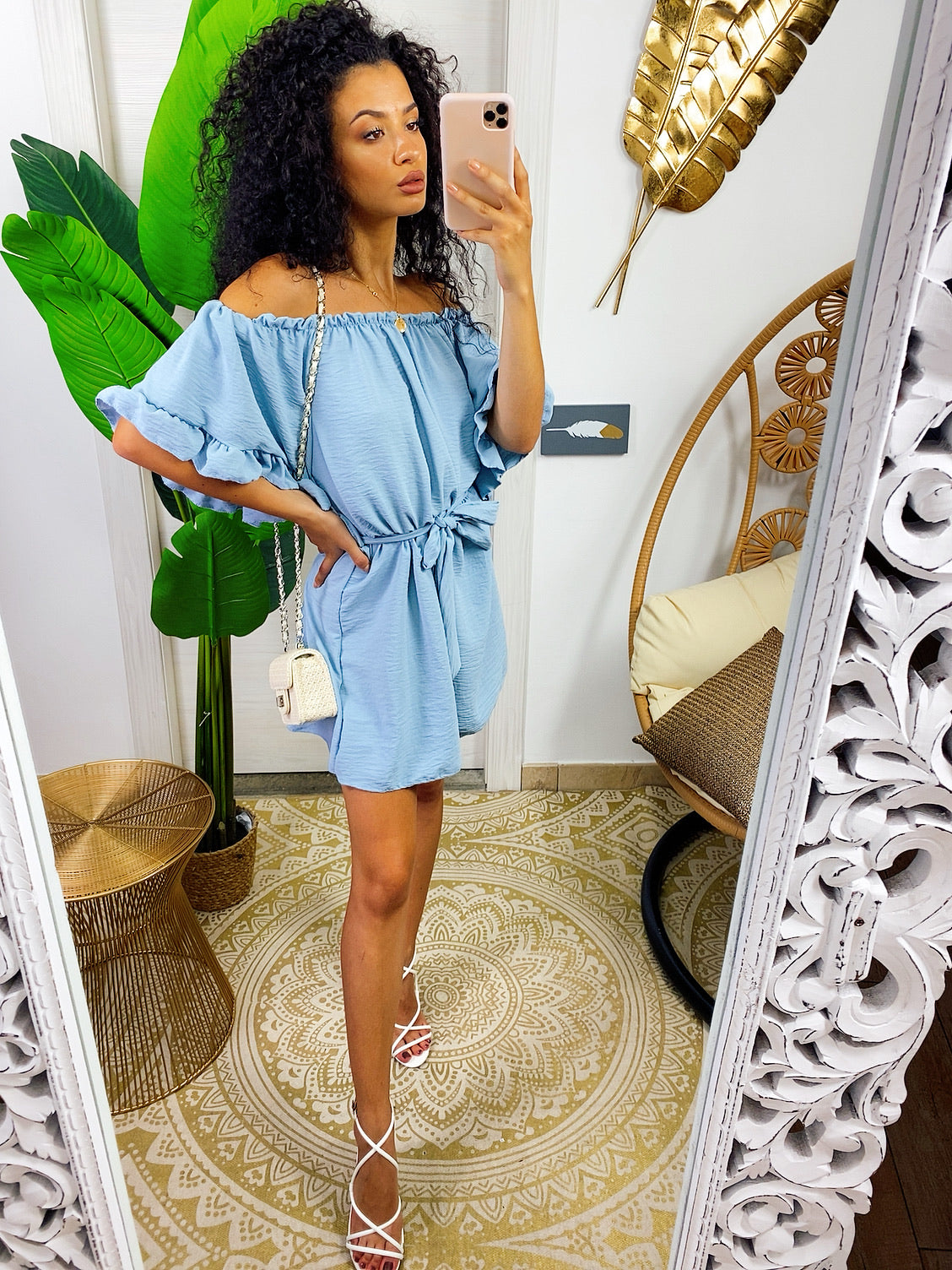 Tutina con scollo a barchetta e arricciatura - R.a. Boutique 