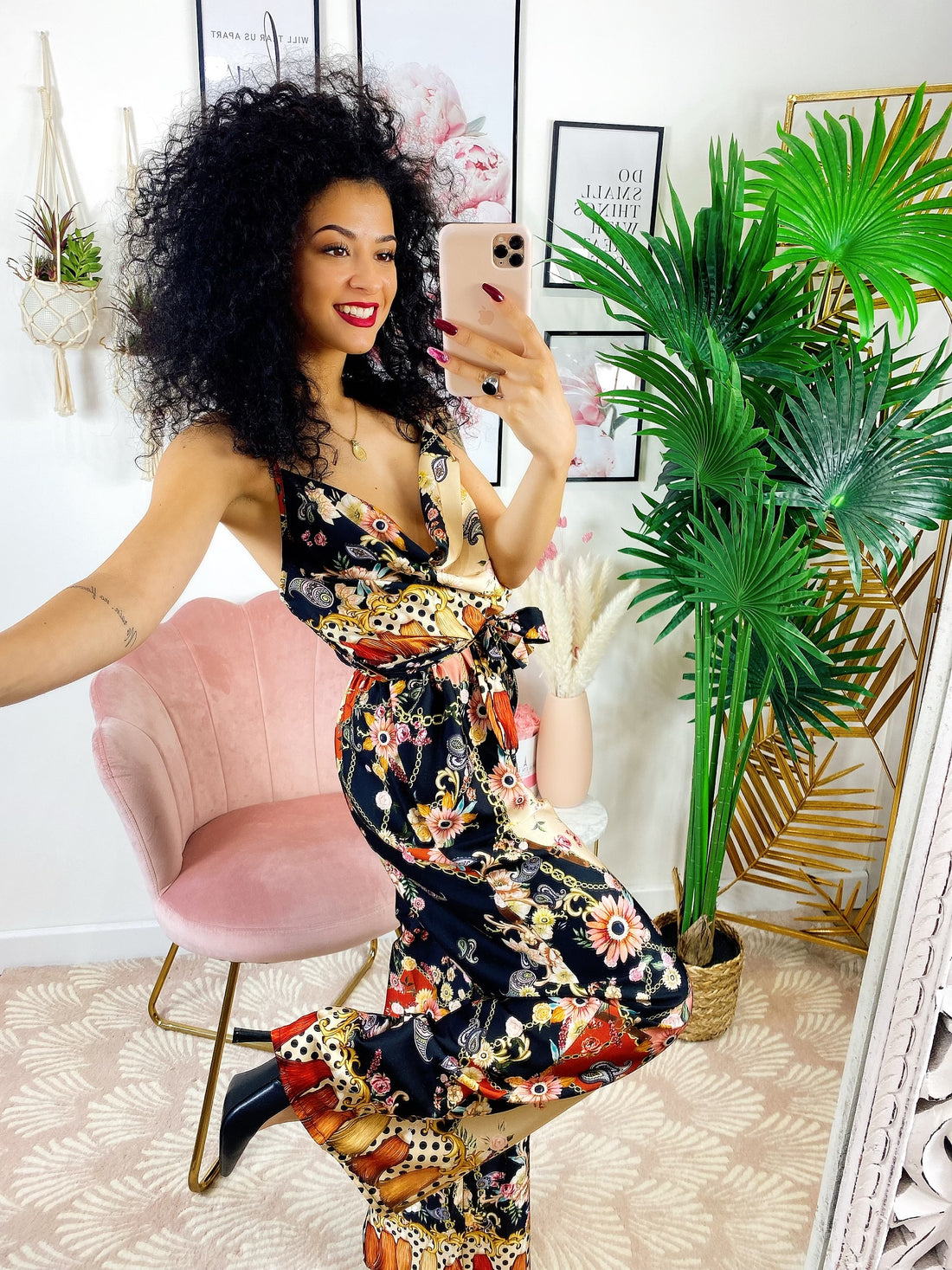 Tuta intera con stampa nera - R.a. Boutique 