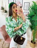 Camicia fiorata sfumature verdi - R.a. Boutique 