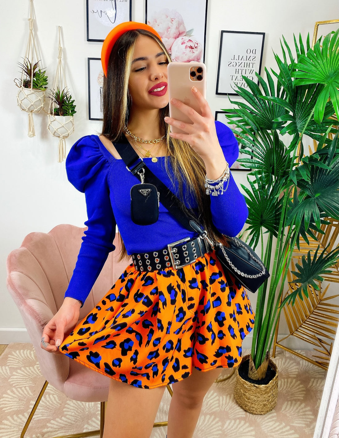 Short maculato Arancio - R.a. Boutique 