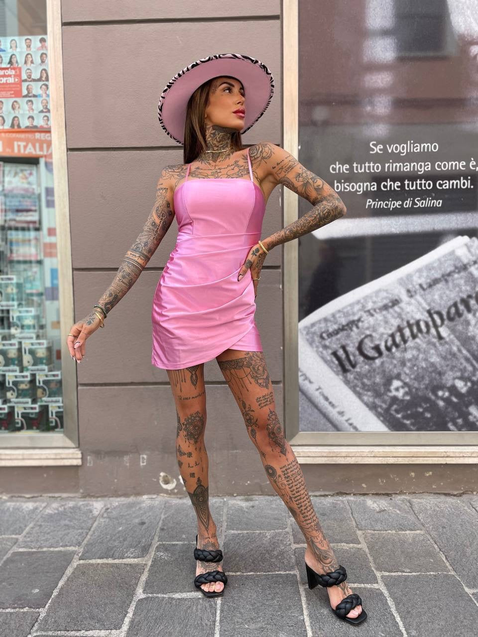 Abito a portafoglio rosa - R.a. Boutique 