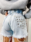 Short Levi’s Vintage bagno chiaro con borchie - R.a. Boutique 