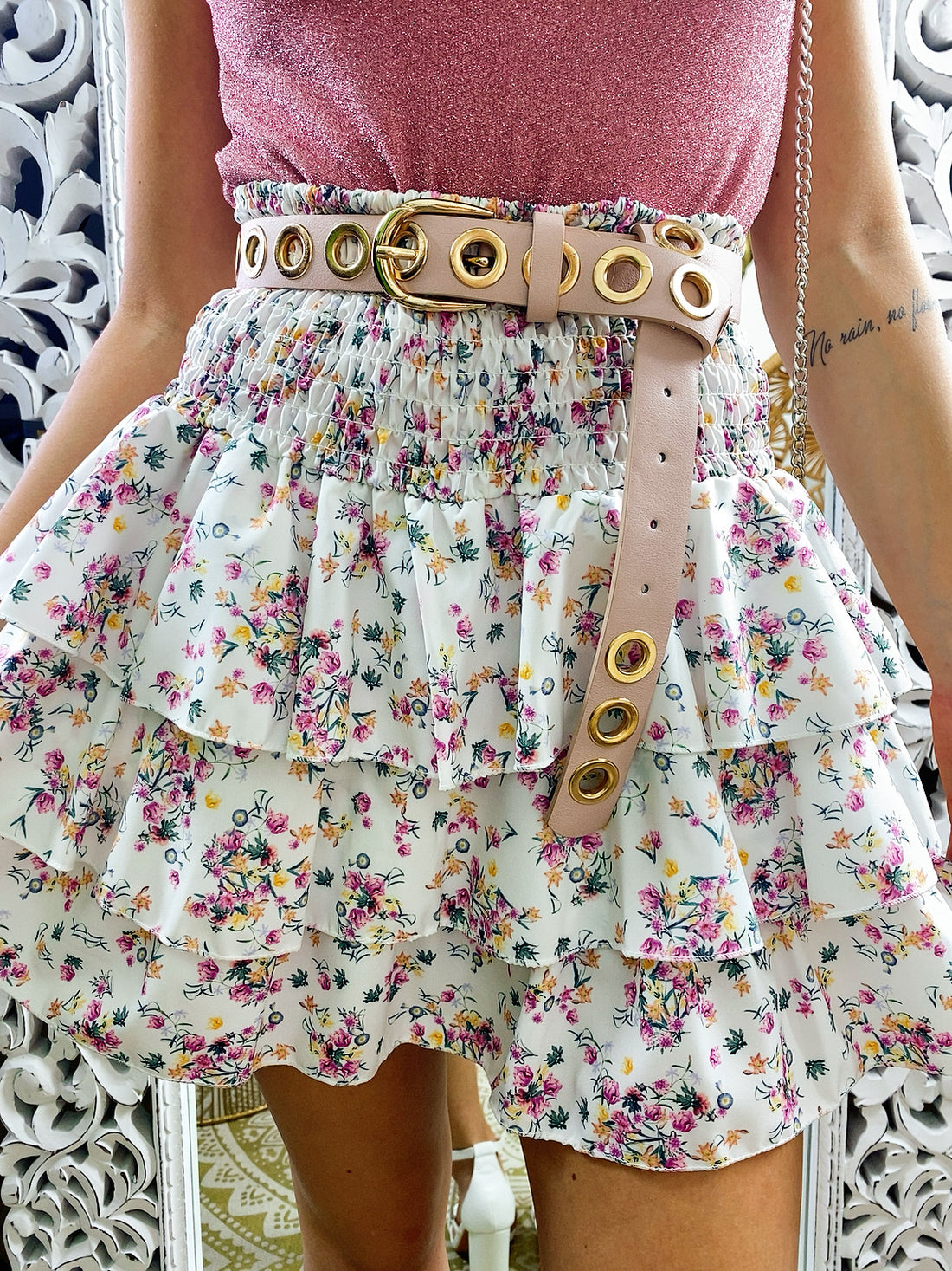 Cinturino con occhielli cipria - R.a. Boutique 