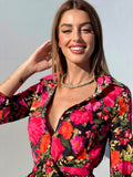 Abito a fiori Rossi fucsia - R.a. Boutique 