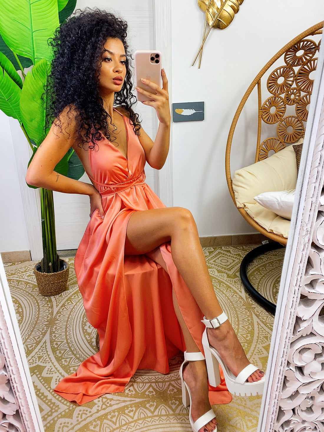 Dress Afrodite pesca - R.a. Boutique 