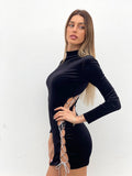 Abito velvet nero con stringhe alte - R.a. Boutique 