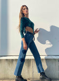 Jeans wide leg con cuori - R.a. Boutique 