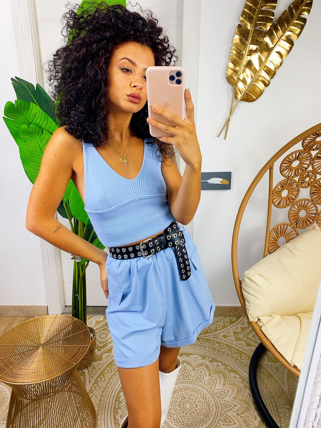 Completo sportivo top e short carta da zucchero - R.a. Boutique 